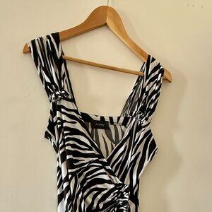 Printed Black and White Maxi Dress